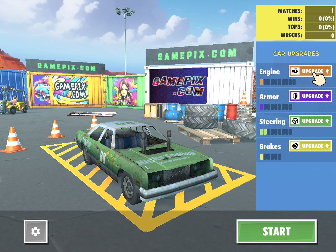 Hands-on capture of Demolition Derby Life (Main menu or character select)