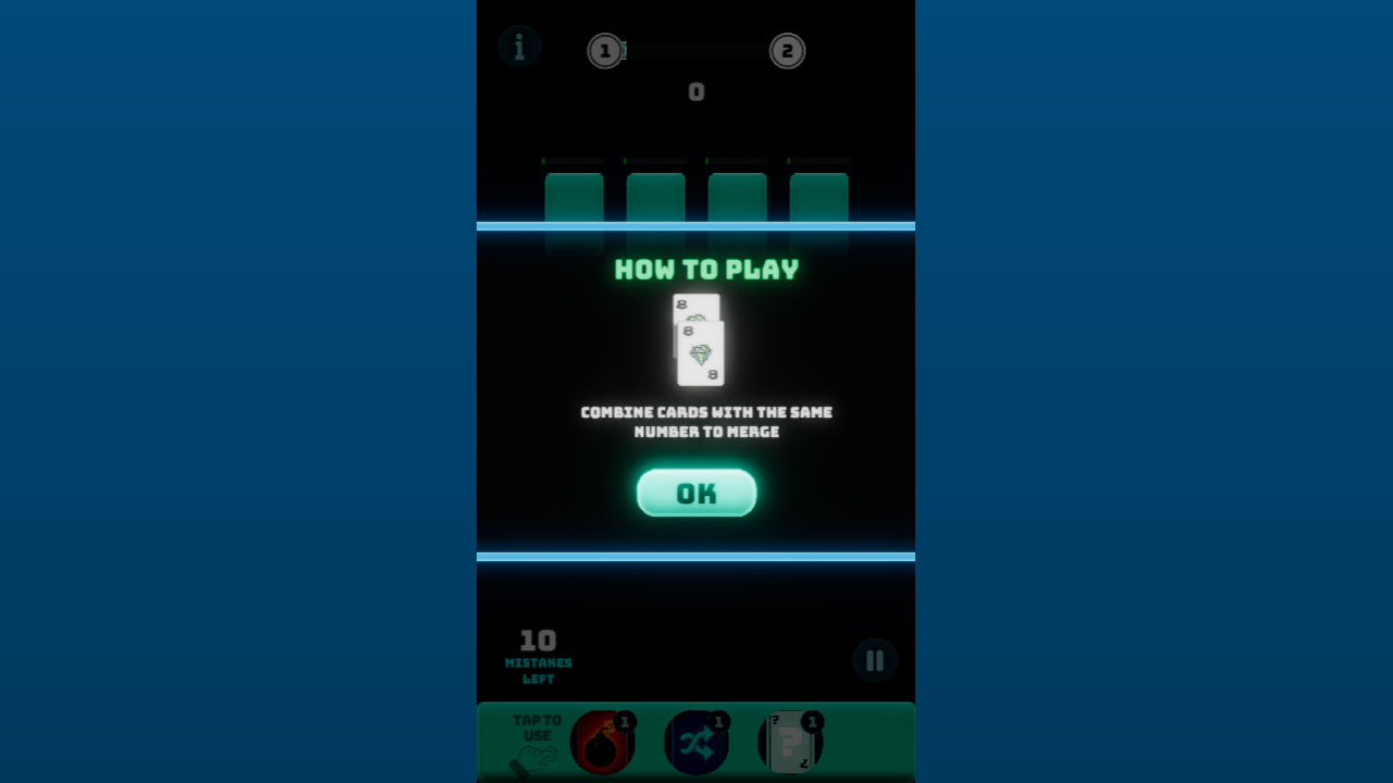 Hands-on capture of Merge Royal: A Solitaire & 2048 Card Puzzle Hybrid (Main menu or character select)