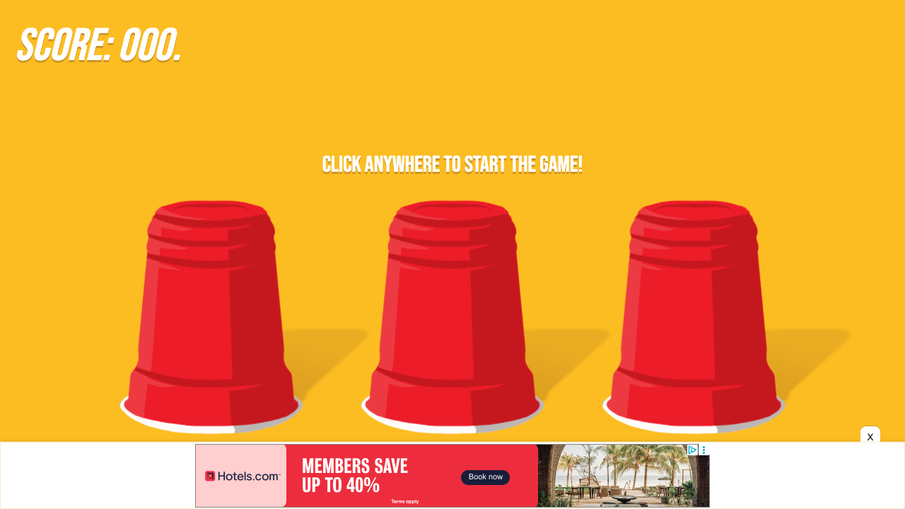 Hands-on capture of Three Cups Game: Track the Cup Memory Challenge (Main menu or character select)